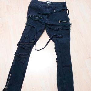 Decibel Black Emo Skinny Zipper Pants
